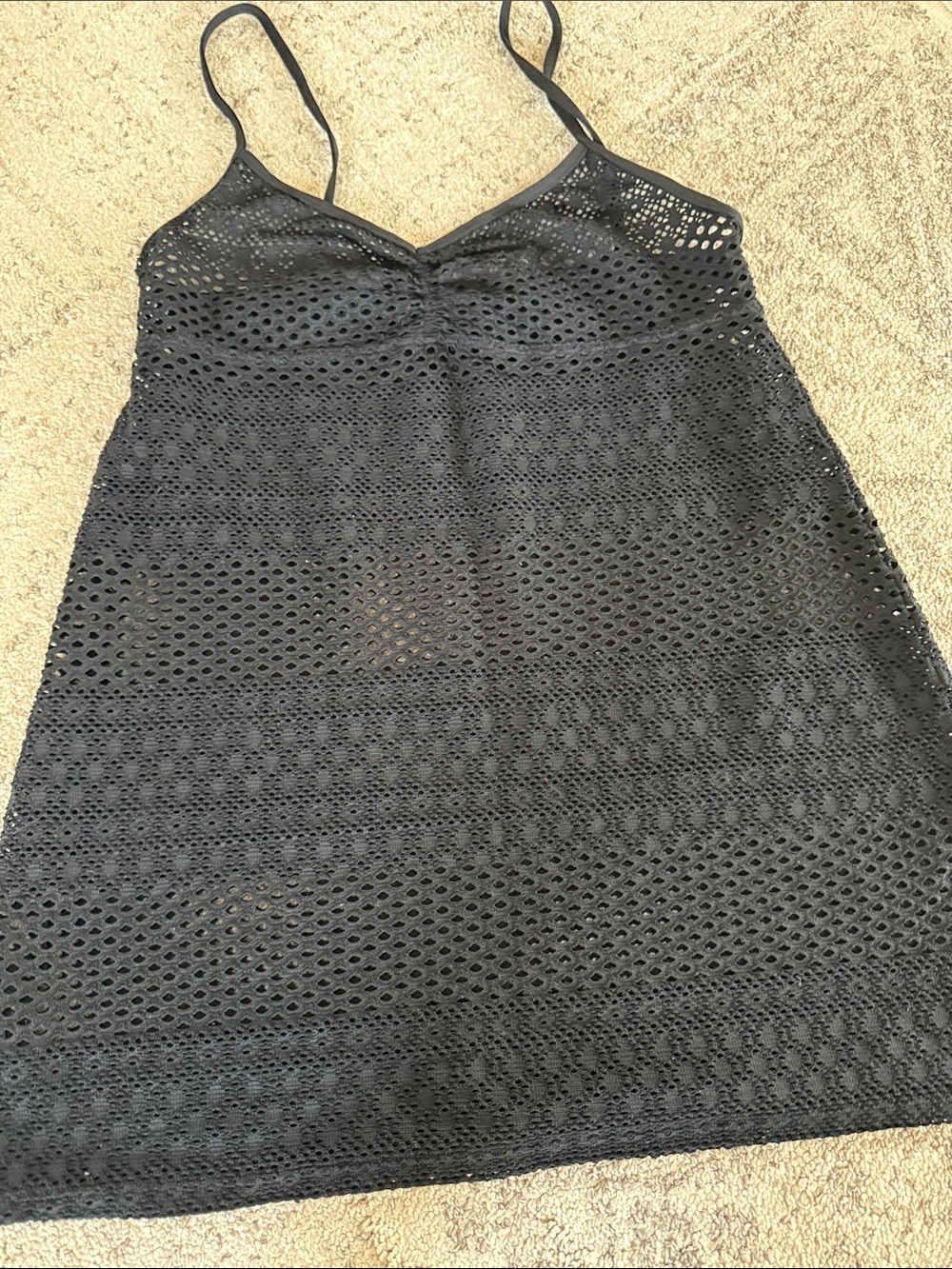 Black Lace Top with Spaghetti Straps